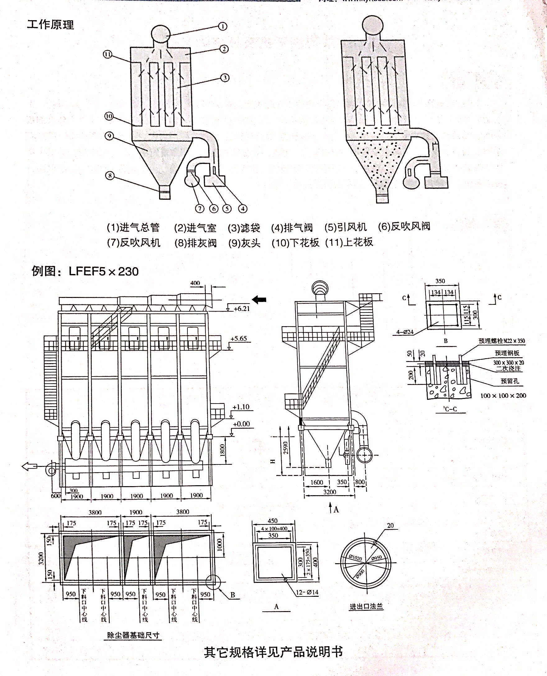 LFEF型烘干机高温玻纤袋除尘器